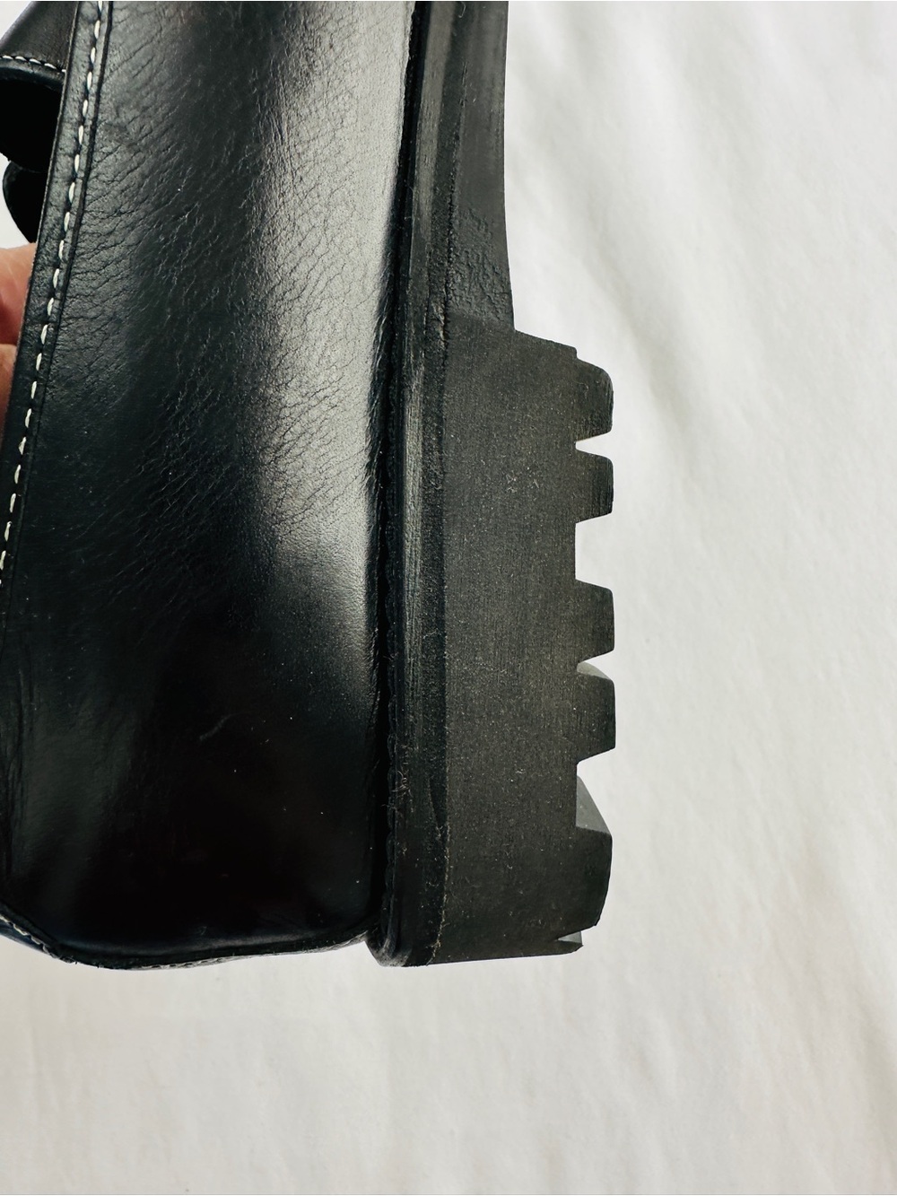 Cole Haan Black Leather Slip-On Loafers with Leather Wrap Horse Bit - Picture 6 of 8